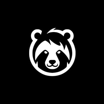 Panda - Black and White Isolated Icon - Vector illustration