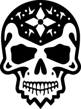 Skull - Black and White Isolated Icon - Vector illustration