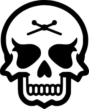 Skull, Black and White Vector illustration