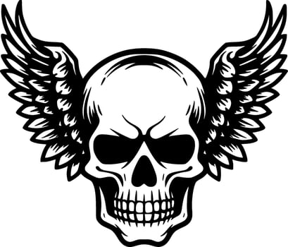 Skull - Black and White Isolated Icon - Vector illustration
