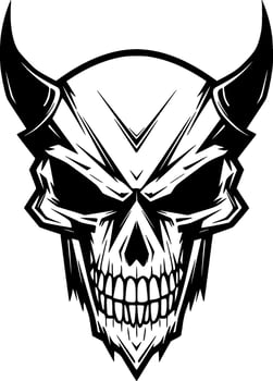 Skull - Black and White Isolated Icon - Vector illustration