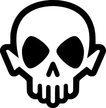 Skull - Black and White Isolated Icon - Vector illustration