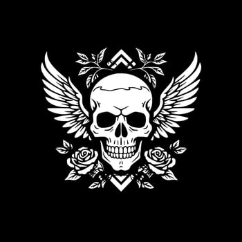 Skull - Black and White Isolated Icon - Vector illustration