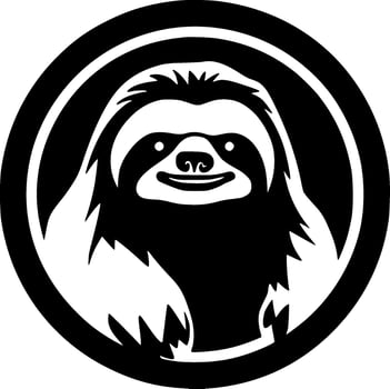 Sloth, Black and White Vector illustration