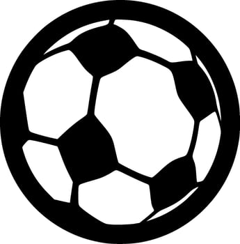 Football, Black and White Vector illustration