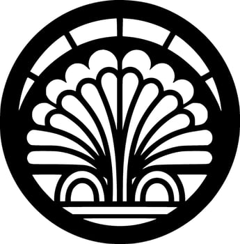 Stained Glass - Black and White Isolated Icon - Vector illustration