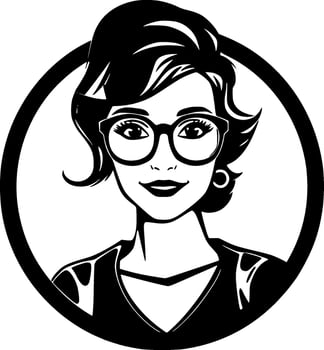 Teacher, Black and White Vector illustration