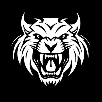 Tiger, Black and White Vector illustration