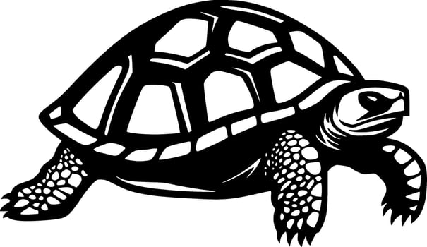 Turtle - Black and White Isolated Icon - Vector illustration