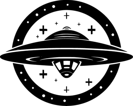 UFO, Minimalist and Simple Silhouette - Vector illustration