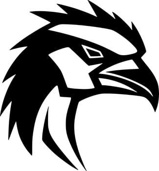 Vulture, Black and White Vector illustration