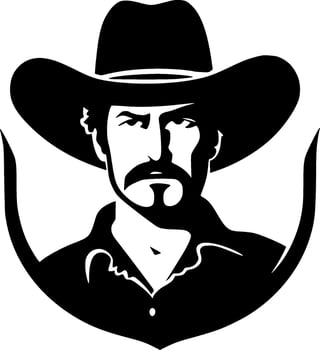 Western - Black and White Isolated Icon - Vector illustration