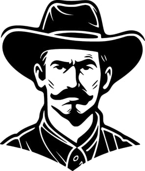 Western - Black and White Isolated Icon - Vector illustration