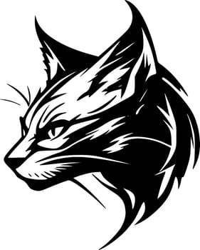 Wildcat, Black and White Vector illustration