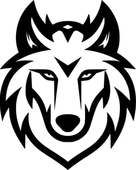 Wolf, Black and White Vector illustration