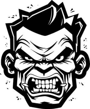 Zombie - Black and White Isolated Icon - Vector illustration