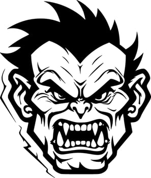 Zombie - Black and White Isolated Icon - Vector illustration