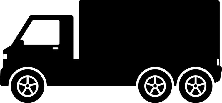 Box truck icon vector. Shipment truck silhouette for icon, symbol and sign. Box truck for shipment, transit, delivery, package or transportation vector
