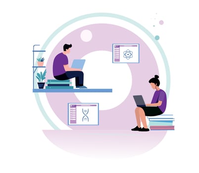study online flat illustration design manually created vector