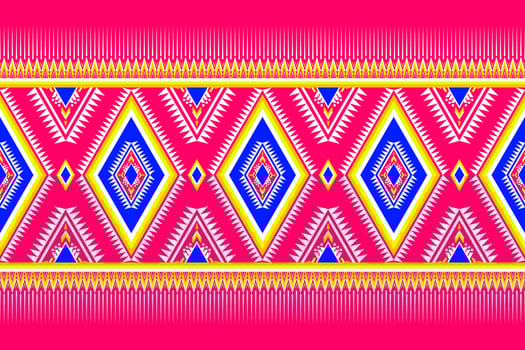 Geometric ethnic pattern traditional Design for background, carpet, wallpaper, clothing, wrapping, Batik, fabric, Vector illustration embroidery style.
