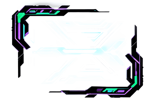 Futuristic Neon Border Frame PNG Transparent Background Ai Generative