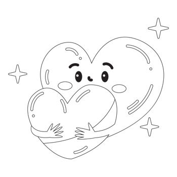 Love Hug Creative Idea 2D Outline Illustrations png