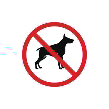 No dogs allowed icon sign symbol isolated on white background vector