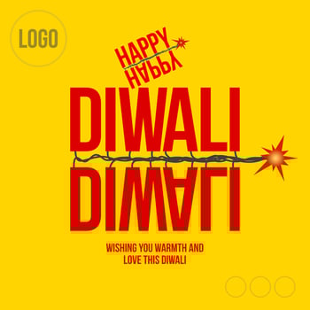 Happy Diwali greetings social media post with the crackers theme. warm color of Diwali greetings. vector