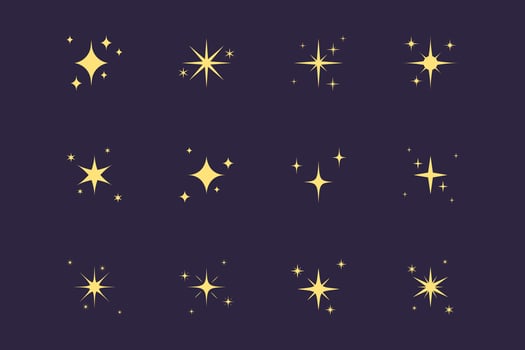 Creative flat north star logo set design vector