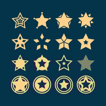 Creative flat north star logo set design vector