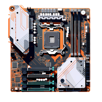 Ai generated motherboard computer flat design png