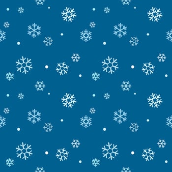 Seamless pattern of snowflakes on winter season background for design, decoration, paper wrap vector
