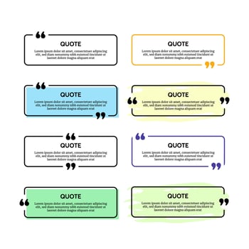 Set of quote box frames vector