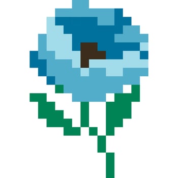 flower cartoon icon in pixel style vector