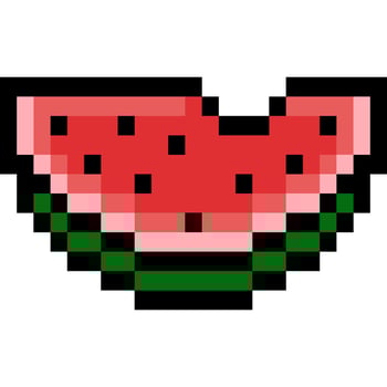 Watermelon cartoon icon in pixel style vector
