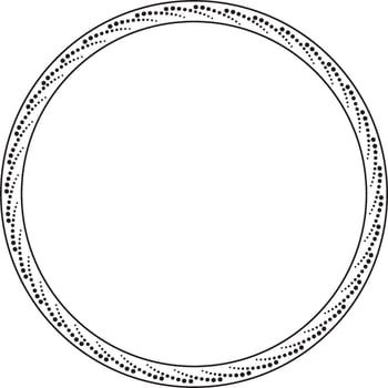 Vector round monochrome abstract european ornament. Classical frame of the peoples of Europe. Ancient Greece, Roman Empire, Italy, France.