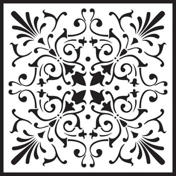 Vector monochrome square European ornament. Classic pattern of Ancient Greece, Roman Empire. Suitable for sandblasting, plotter and laser cutting.