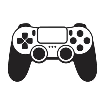 Free Game Controller Silhouette isolated on a White Background, Game Console vector art, Vector Gamepad black silhouette