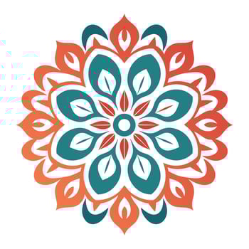 Gradient Mandala Art vector Icon isolated on a White Background, Islamic mandala, Circle Colorful mandala