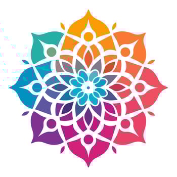 Gradient Mandala Art vector Icon isolated on a White Background, Islamic mandala, Circle Colorful mandala
