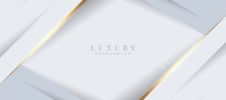 Elegant abstract background with shiny gold and silver lines. White luxury background vector