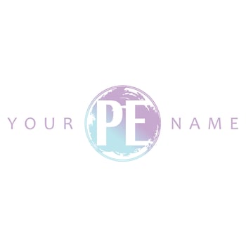 PE Initial Logo Watercolor Vector Design