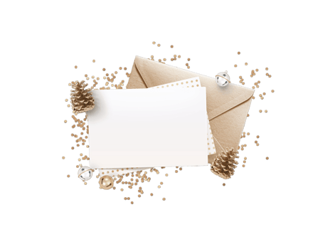 bronze envelope and blank memo paper mock up design template png