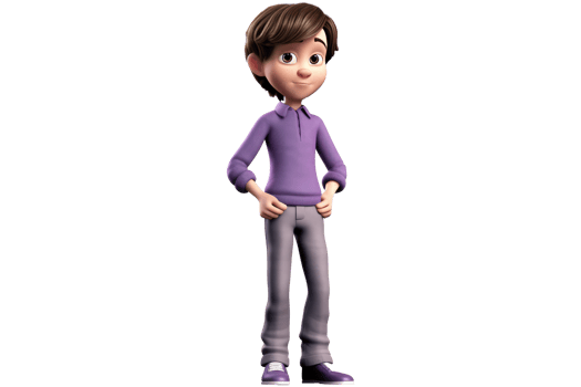 Boy Standing 3D full body, AI Generative png
