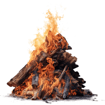 Bonfire big cutout, AI Generative png