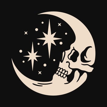 Moon skull vector design