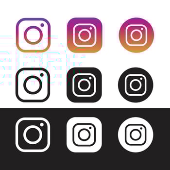 Instagram icon set vector