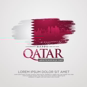Qatar independence day greeting card vector