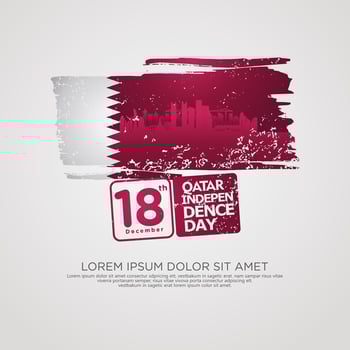 Qatar independence day greeting card vector