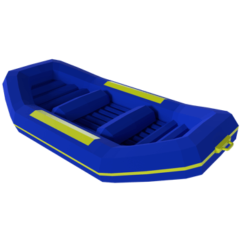 an inflatable boat on a transparent png
